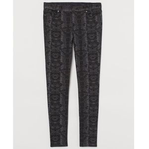 Snakeskin Skinny Fit Twill Pants